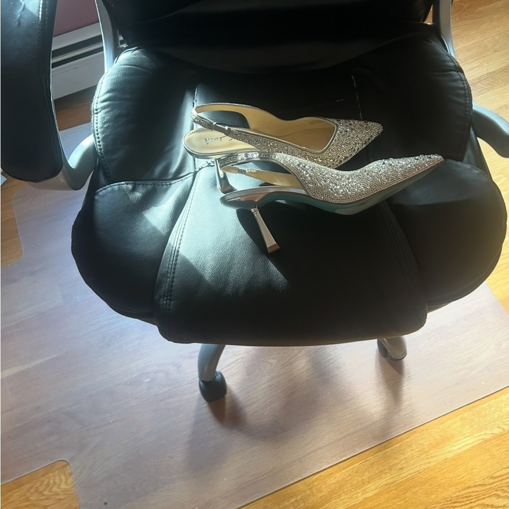 Elegant Glittering Slingback Heels worn once -designer